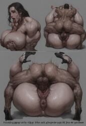 ai_generated bookingi busty clitoris curvy gore horror horror_(theme) larger_female leg_lift mature milf musclegut muscular_female plump_labia pubes pussy_juice robot scary spread_legs sweat thick_hips thick_thighs thigh_grab thighs voluptuous wide_hips