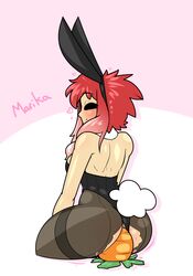 1girls anal anal_insertion ass bunny_ears bunny_girl bunnysuit dildo easter female female_only limebreaker marika_oniki masturbation original solo torn_clothes