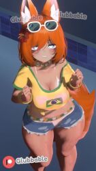 animal_ears animated barely_visible_genitalia barely_visible_pussy big_breasts breasts cleavage fox fox_ears fox_girl fox_tail ginger ginger_hair glubbable indie_virtual_youtuber kemonomimi large_breasts no_bra no_panties no_sound patreon patreon_username shaved_crotch shaved_pussy tagme tan-skinned_female tan_body tan_skin translucent_clothing video virtual_youtuber vrchat vrchat_avatar vtuber