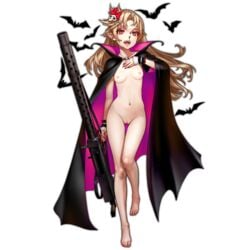 as109 barefoot bat blonde_hair breasts cape eyeliner fangs feet female fingernails flipped_hair full_body functionally_nude girls'_frontline gun hair_ornament hand_on_own_chest long_fingernails long_hair m1919a4_(girls'_frontline) machine_gun makeup nail_polish navel nipples nude open_mouth petite pink_toenails pointy_ears pussy red_eyes sharp_fingernails skull_hair_ornament slit_pupils small_breasts solo standing standing_on_one_leg thigh_gap third-party_edit toenail_polish toes transparent_background uncensored vampire weapon wrist_cuffs