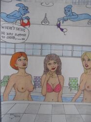 assisted_exposure breasts breasts breasts female ghost ghosts implied_cunnilingus pool topless topless_female wayne_miller waynemillerjr