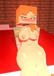 1girls 3d alex_(minecraft) bed bed_sheet blush breasts clothing coresvoid curvy curvy_body curvy_female curvy_figure digital_media_(artwork) female female_only green_eyes hi_res horny horny_female huge_breasts human humanoid mine-imator minecraft open_mouth orange_eyes orange_hair outside posing shadow shirt smooth_skin solo square_head thick_thighs thigh_highs thighs wide_hips