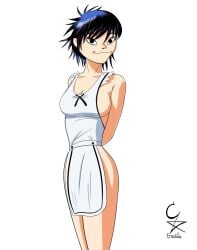 breasts cockstar_studios gorillaz half_naked hi_res noodle_(gorillaz) short_dress tagme white_dress