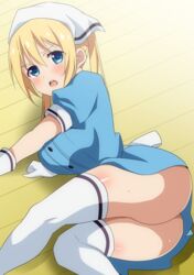 big_ass blend_s blonde_hair blue_eyes clothed embarrassed hera_(hara0742) hinata_kaho thighhighs