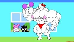 2016 abs atariboy badtz-maru biceps big_muscles breasts female hello_kitty hello_kitty_(character) hello_kitty_(series) huge_muscles kitty_white large_muscles muscles muscular muscular_arms muscular_female muscular_legs muscular_thighs my_melody needs_larger_breasts onegai_my_melody sanrio wtf