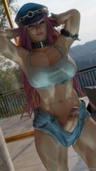 3d blender futa_only futanari mighty3d poison_(final_fight) street_fighter_v