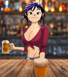 bartender big_breasts cockstar_studios gorillaz hi_res noodle_(gorillaz) tagme