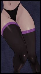 3d animated blue_eyes breakwater_ridge choker grey_body lingerie purple_hair raven_(dc) stockings teen_titans