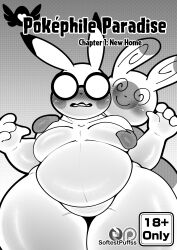 absurd_res anthro comic cover cover_art cover_page english_text eyewear generation_1_pokemon generation_3_pokemon glasses hi_res male monochrome nintendo pikachu pokemon pokemon_(species) pokemon_mystery_dungeon slightly_chubby slightly_chubby_anthro slightly_chubby_male softestpuffss spike_chunsoft spinda spiral_eyes text thick_thighs title