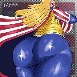 ass ass_focus big_ass big_breasts boku_no_hero_academia cathleen_bate large_ass large_breasts my_hero_academia star_and_stripe_(my_hero_academia) thick_thighs yahee