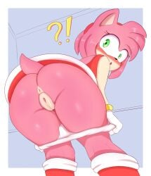 2024 amy_rose anthro anus ass blush clothing digital_media eulipotyphlan eyelashes female frezezyk genitals green_eyes hedgehog hi_res looking_at_viewer looking_back looking_back_at_viewer mammal panties panties_down pink_body pussy rear_view sega solo sonic_(series) sonic_the_hedgehog_(series) underwear