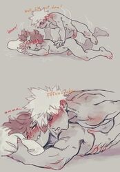 2boys abs anal ass blush eijirou_kirishima gay katsuki_bakugou male male_only multiple_boys my_hero_academia nipples penis pubic_hair syblatortue tagme testicles yaoi