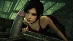 1girls 1monster 3d 3d_(artwork) ada_wong ada_wong_(adriana) asian asian_female bars black_hair capcom cock_hungry curious erection female from_above glans grey_skin hungry jail_cell large_penis leeterr long_penis looking_at_penis male mr_x penis penis_awe red_dress resident_evil resident_evil_2 resident_evil_2_remake short_hair source_filmmaker tyrant