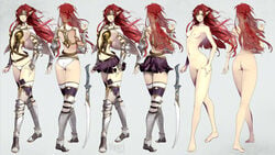 armor elf female kiguryu red_hair sword