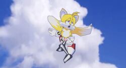 3d animated anthro ass balls black_nose canid canine cum cumshot ejaculation erection flying fox furry hotred humanoid_penis is_(artist) low_poly male male_only mammal nude open_mouth orgasm penis sega servedasis sky solo sonic_(series) tails turnaround video_games