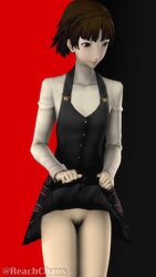 3d embarrassed female female_only half_dressed makoto_niijima persona persona_5 reachchaos source_filmmaker upskirt