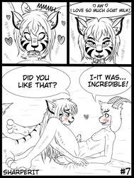 after_deepthroat anthro asriel_dreemurr breasts comic cum_in_mouth cum_in_throat deep_throat deepthroat fan_character felid feline fellatio female hair hi_res line_art male mammal nipples nude oral oral_sex page_7 pantherine penile sady sex sharperit straight swallowing_penis_while_deepthroat tiger tight_throat undertale video_games