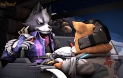 3boys 3d 3d_(artwork) anthro big_penis blowjob canid canine canis commentary_request commission dr.ivopingasnik fox fox_mccloud gay gay_blowjob gay_sex looking_at_sex male nintendo oral penis peppy_hare sfm smile smiling smirk smirking source_filmmaker space spacecraft spaceship star_fox suprised watch watching_sex wolf wolf_o'donnell