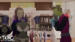 animated beast_boy blackfire boobs dc dc_comics embarrassed euf female funny pink_underwear raven_(dc) starfire tagme teen_titans the_killer_wc underwear video walked_in_on