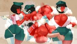 big_ass big_breasts dream_bbq ena ena_(dream_bbq) ena_(series) human joel_g looking_at_viewer mr_fuga peruvian_female steam sweat tagme text unseen_male_face wide_hips x-ray