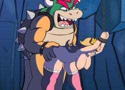 1boy 1girls ahegao ambiguous_penetration animated anthro anthro_penetrating bent_over bondage bouncing_breasts bound bound_wrists bowser breasts chubby compression_artifacts crown female forced hanging_breasts hi_res human human_on_anthro indoors interspecies koopa larger_male long_hair looking_at_another male mammal mario_(series) nintendo nipples nude open_mouth penetration princess_peach rape restrained scalie scruffmuhgruff sex size_difference smaller_female standing video_games