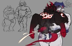 2boys anal balls body_hair breeding chubby_male cum cum_inside cumming cumshot demon demon_horns demon_tail domination forsaken_(roblox) full_nelson_(legs_held) gay guest_(roblox) guest_1337_(forsaken) guest_1337_(the_last_guest) guest_666 guest_666_(forsaken) hooves male/male male_only muscular_male no_background octokisser69 penis plapping ram_horns rarepair reverse_stand_and_carry_position roblox roblox_game robloxian self_upload x-ray
