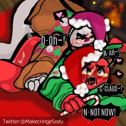 2boys anal anal_sex andy's_apple_farm andy's_christmas_special andy_the_apple animate_inanimate apple blush bottomless bottomless_male candy_cane christmas christmas_hat christmas_outfit christmas_sweater claus_the_clock clock clothes clothing consensual crying crying_with_eyes_open dialogue digital_media_(artwork) duo duo_male english english_dialogue gay gay_anal gay_sex green_eyes green_eyes_male hat heart heart_symbol hearts_in_eyes holding_object holidays m/m makecringer male/male male_duo male_on_male male_penetrating_male mascot_horror moaning no-human no_human no_humans no_visible_genitalia non-human non-human_only on_top_of_another ontop orange_eyes penetration png red_body saliva saliva_string sex sweater tears tears_of_pleasure white_body yaoi
