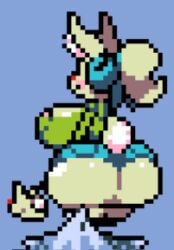 ass_bigger_than_head ass_bigger_than_torso breasts breasts_bigger_than_head bunbun_npc_(undertale) bunny_ears bunny_girl bunny_lady bunny_tail cinnamon_(undertale) exposed_areolae fat_ass headphones huge_ass hyper hyper_ass hyper_breasts jakodrd massive_ass ponytail rabbit rabbit_ears rabbit_girl rabbit_girl_(undertale) rabbit_humanoid rabbit_tail shorts thick_ass thick_thighs undergoon undertale