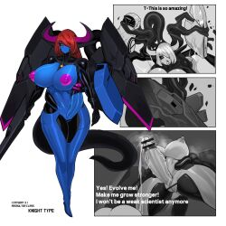 1futa 1futanari blue_body blue_skin futanari horns intersex machina_(omega_processor) omega_processor_(artist) pink_nipples platinum1945 red_hair robot robot_futa robot_parts