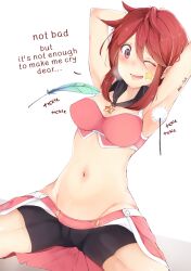 1girls ak4ci akane_(ak4ci) alternate_version_at_source alternate_version_available arm_behind_head armpit armpit_crease armpit_peek armpits arms_above_head arms_up bare_armpits bare_arms bare_belly bare_chest bare_hands bare_hips bare_midriff bare_navel bare_shoulders bare_skin barely_visible_pussy breasts busty busty_female busty_girl camel_toe cameltoe cleft_of_venus dialogue english english_dialogue english_text exposed_armpits exposed_arms exposed_belly exposed_chest exposed_hips exposed_midriff exposed_navel exposed_shoulders exposed_skin eye_closed feathers female female_only hairless_armpits hands_above_head hands_up hourglass_figure inguinal_crease inguinal_ligament large_breasts lean_figure legs_apart legs_spread more_at_source narrow_waist nipple_bulge one-eye_closed one_eye_closed one_eye_open open_mouth open_mouth_smile original original_art original_artwork original_character parted_lips partially_exposed_vulva partially_visible_vulva posing posing_for_the_viewer purple-eyed_female purple_eyes pussy_lips red-haired_female red_hair shaved_armpits slender_body slender_waist slim_waist smile smiley_face smiling smiling_at_viewer spread_legs spreading_legs spreading_thighs text tongue vulva vulva_line wide_hips wince