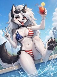 1girls ai_generated alternate_version_available american_flag_bikini anthro anthro_female anthro_only ass big_ass big_breasts bikini breasts canid canine canis choker demon demon_girl drink ear female furry furry_female furry_only furry_tail goth goth_girl grey_body grey_fur grey_hair hellhound helluva_boss hi_res high_resolution hires holding_drink long_hair looking_at_viewer loona_(helluva_boss) mildlyflirty open_mouth outdoors outside paws peace_sign pool poolside red_sclera sitting solo solo_female spiked_collar sunglasses sunglasses_on_forehead sunglasses_on_head swimsuit swimwear tail tongue tongue_out two-piece_swimsuit two-tone_body two-tone_fur two-tone_tail upscaled wet wet_body wet_fur wet_hair whisperingveil white_body white_eyes white_fur wolf wolf_girl
