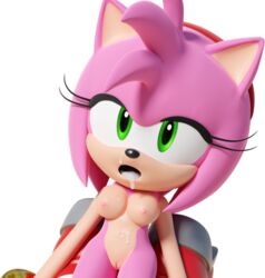 after_sex amy_rose anthro boots bracelet breasts clothing cum cum_in_mouth cum_inside eulipotyphlan female footwear fur ganondork hairband half-closed_eyes hedgehog jewelry mammal nipples nude open_mouth pink_fur pussy sonic_(series)