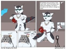 anal anal_fingering animal_genitalia animal_penis anthro begging begging_pose bodily_fluids bondage broken_key canid canine canine_genitalia canine_penis canis chastity_cage chastity_device comic dildo disembodied_hand english_text feet fingering flat_chastity_cage forced fur genitals ghost_hand gold_(metal) gold_chastity_cage gold_chastity_device hand_on_butt handjob hi_res key key_disposal kneeling livestream male mammal mostly_nude onomatopoeia penile penis permanent_chastity_device phantom_masturbation pose sex sex_toy solo sound_effects strapon strapon_over_chastity submissive submissive_male tears text white_body white_fur wolf wolpha xiao_ye