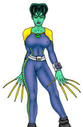 1girls calibos cameltoe dot_matrix female female_only green_skin reboot solo tagme