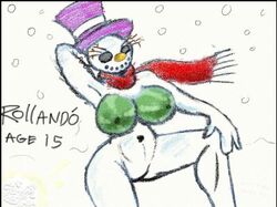 melon scarf snowman snowwoman tagme top_hat