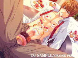 censored censored_penis death_note food food_fetish food_play light_yagami male male_only mosaic_censoring penis tagme