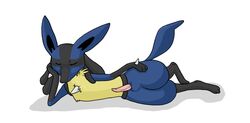closed_eyes color feral fur lucario lying male male_only nude on_side penis pokemon pokemon_(species) solo tagme