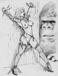 1girls ann_darrow julius_zimmerman king_kong king_kong_(series) nude nude_female tagme torn_clothes