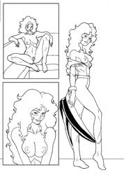 black_and_white comic female female_only hair_on_head kyle_twilight line_art marvel marvel_comics mutant siryn solo tagme theresa_cassidy uncensored x-men