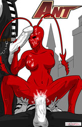 ant antennae arcana_studios big_city_comics bodysuit clothed clothed_sex cum_on_face female hannah_washington heroine image_comics masked superhero superheroine the_ant the_high_king unseen_male_face