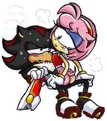 amy_rose anthro ass blush clothes color female fur hedgehog male mammal naked nonamewhore nude sex shadow_the_hedgehog simple_background sonic_(series) straight straight_hair white_background
