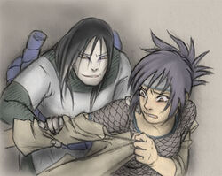 1boy 1girls age_difference black_hair female forced male mitarashi_anko naruto orochimaru pulling_clothing purple_hair straight_hair struggling tagme teacher_and_student undressing_another