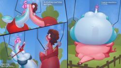 16:9 2026 4k absurd_res anthro anthro_on_anthro aquatic big_breasts breasts comic digital_media_(artwork) duo english_text eyewear female female_on_top fence fish forced glasses grass green_body hi_res huge_breasts hyper hyper_pregnancy kissing ladyluckfate lying male male/female nipples nude on_back on_top penetration penile penile_penetration plant pregnant red_body shark surprised text transformation twinmill_(ladyluckfate) widescreen