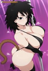 1girl 1girls ai_generated ass ass_focus breasts curvy curvy_figure dragon_ball dragon_ball_super female female_focus gine hair huge_breasts light-skinned_female long_hair mature_female seductive seductive_pose short_hair smile sweat thick_thighs thighs thong underwear zadbhell