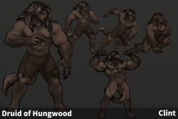 3:2 abs anthro balls biceps big_penis bottomwear canid canine clint_(druid_of_hungwood) clothed clothing dopq druid_of_hungwood erection genitals glans hair hi_res humanoid_genitalia humanoid_penis male mammal muscular muscular_anthro muscular_male mythological_canine mythological_creature mythology nipples nude pants pecs penis pose shorts solo tail torn_clothing werecanid werecanine werecreature werewolf