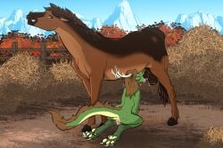animal_genitalia animal_penis anthro anthro_on_feral anthro_penetrated antlers anus balls bestiality bodily_fluids butt clenched_teeth cum cum_from_mouth cum_in_mouth cum_inside cumshot cumshot_in_mouth digital_media_(artwork) dragon duo ejaculation equid equine equine_genitalia equine_penis erection feet fellatio feral feral_penetrating feral_penetrating_anthro fur genital_fluids genitals hair hi_res hooves horn horse male male/male male_penetrated male_penetrating male_penetrating_male mammal mythological_creature mythological_scalie mythology nude oral oral_penetration orgasm orgasm_face outdoor_nudity outside outside_sex penetration penile penile_penetration penis plant scalie sex sitting slit_penis tail teeth toes zafara_(artist)