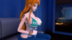 1girls 3d animated bouncing_breasts breasts commentary_request dildo female female_only huge_breasts nami one_piece paizuri shounen_jump solo solo_female tagme zenu