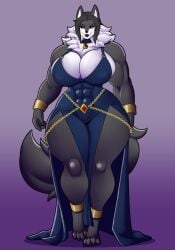 abs big_breasts breasts cleavage female furry huge_breasts hyper_breasts luna_nightwind lunarartstudios_(artist) muscular muscular_female tagme thick_thighs wide_hips