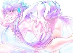 1girls anthro ass big_breasts breasts dragon_girl freedom_planet freedom_planet_2 furry furry_female grabbing_ass grabbing_own_ass horns long_hair murenka_k nipples pink_eyes purple_hair sash_lilac solo solo_female thighs twintails