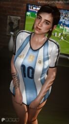 argentina argentinian_flag_bikini ellie_(the_last_of_us) ellie_williams ruru3dx soccer_jersey soccer_uniform the_last_of_us the_last_of_us_2